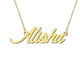 18k Gold Plated Alisha Name Pendant Necklace