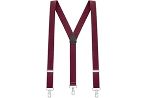 Suspender Store Solid Color Suspenders -1.5-Inch Wide Elastic - Trigger Snaps - Many Colors & 4 Sizes Including Big & Tall