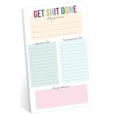 Get Shit Done to Do List / 6" x 10" Hilarious Sticky Note Fill in Task List / 50 Sheets Per Pad/Snarky Sticky Note Schedule C