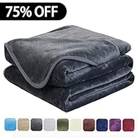 EASELAND Soft King Size Summer Blanket Winter Warm Microplush Lightweight Thermal Fleece Blankets for Couch Bed Sofa,90x108 Inches,Dark Gray