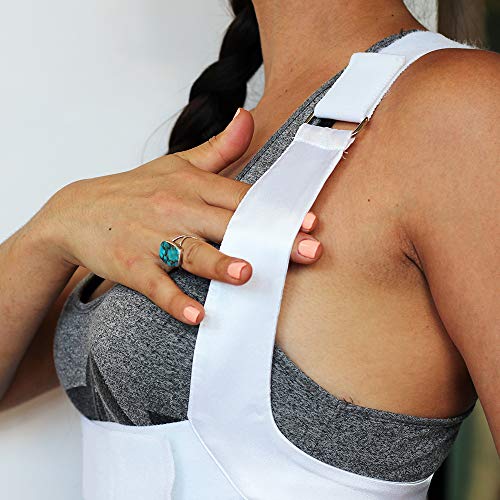 BAX-U Posture Corrector | UNISEX | Adjustable and Comfortable Upper Back & Shoulder Support Brace | Chiropractor Designed | MEDIUM | WHITE