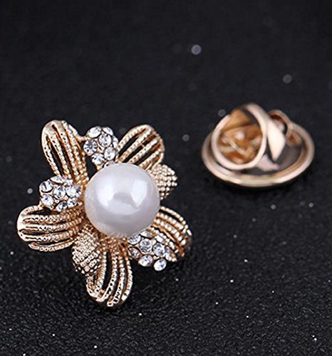 image for Hosaire Brooch Pin Elegant Flower Scarf Pin Lapel Brooch Sweater Pin B