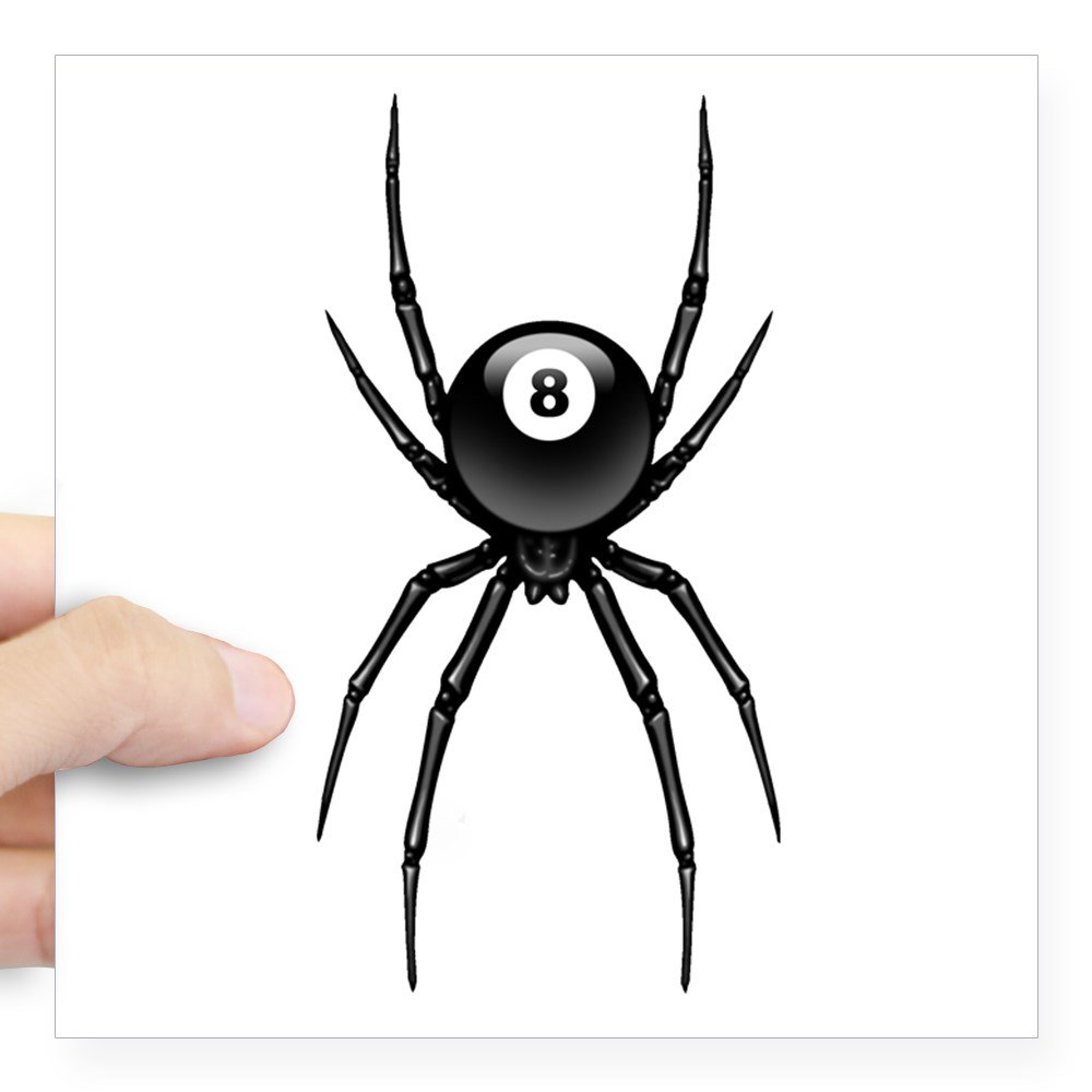 CafePress Pool Widow II Rectangle Sticker Square Bumper Sticker Car Decal, 3"x3" (Small) or 5"x5" (Large)