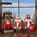 KERIQI 6pcs Christmas Nutcrackers Ornaments, Wooden Nutcracker Figures for Vintage Christmas Hanging Decorations Tabletop Decor Xmas Gift