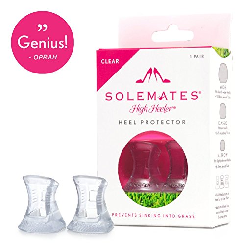 Solemates Heel Protectors - High Heel Stoppers Perfect for Any Wedding or Event Protecting Heels from Grass, Gravel, Bricks, and Cracks … (Classic, Clear)