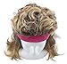 Mullet Wig 80s Vintage Rocker Long Blonde Brown Party Tennis Costume Pink Headband Included … (Brown)