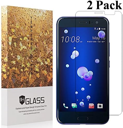 HTC U11 Screen Protector,[2 Pack] YMAKSI Anti Scratch Anti-Bubble Tempered Glass, Premium Screen Protection for HTC U11,Lifetime Replacement Warranty