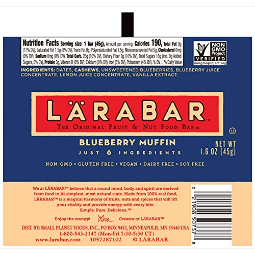 LARABAR VARIETY PACK, GLUTEN FREE VEGAN FRUIT & NUT BARS, 1.7 OZ, 16 CT