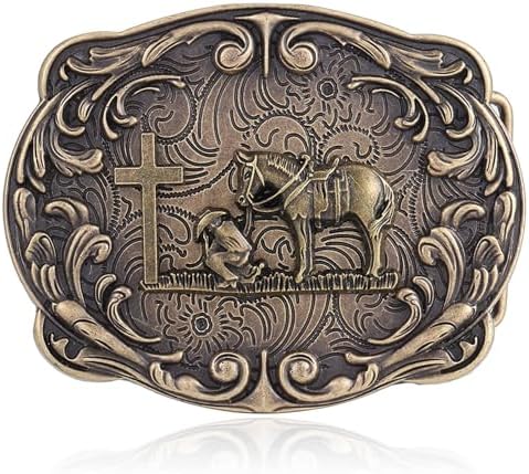 Amazon.com: Moranse Religion Cross Cowboy Kneeling Prayer  display picture 2