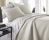 Southshore Fine Linens - Vilano Springs Oversized 3 Piece Quilt Set, Full/Queen, Bone