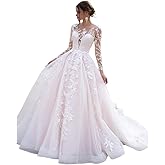Lace Wedding Dresses for Bride 2024 V Neck Appliques Beaded Boho Bridal Gown