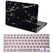 HDE Plastic Hard Case and Keyboard Cover for MacBook Pro 13 (Non Retina) Snap On Protective Hard Shell Black Marble Design Fits Old MacBook Pro 13 Inch Model A1278 with CD Drive (Black Gold Marble)
