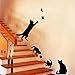 Iuhan Fashion Cats Butterfly Wall Stickers Art Decals Mural Decor Home DIY