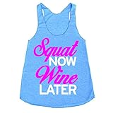 She Squats Clothing Squat Now Wine Later Triblend Workout Tank