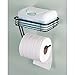 mDesign Metal Wall Mount Toilet Tissue Paper Roll Holder and Dispenser with Storage Shelf for Bathroom Storage - Wall Mount, Holds and Dispenses One Roll - 2 Pack - Matte Black