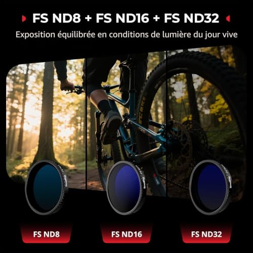 SMALLRIG ND Filter Kit for DJI Osmo Action 5 Pro/Action 4, 5 Pack CPL FS ND8 ND16 ND32 Polarizing Neutral Density Filter Clip On Silicone Lens Protector - 5411