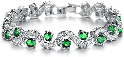 Fashion Titanium Platinum Plated Swarovski Elements Cubic Zirconia Stone Bracelet Simple Korean Style in a Gift Box