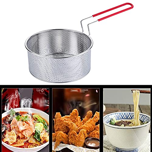 Deep Fry Basket for Pot—Stainless Steel French Frying Baskets Round Fryer Strainer with Handle 7