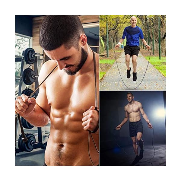 Skipping-Rope-Adult-Fitness-for-Men-Women-Speed-Jumping-Rope-Comfortable-Handle-For-Fat-Loss-Burning-Exercise-Best-For-Home-Gym-Workout-Equipment-BlackBlack Skipping Rope Smart Speed Jump Rope for Adult Fitness Exercise Lightweight Adjustable Home Gym Workout Equipment Jumping…