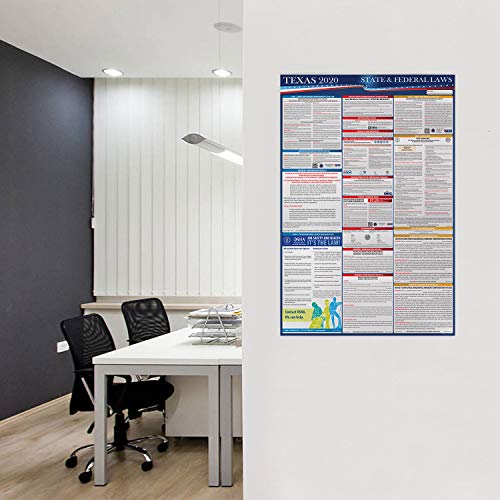2020 Texas State and Federal Labor Laws Poster - OSHA Workplace Compliant 24" x 36" - All in One Required Posting - Laminated - Thumbnail 4