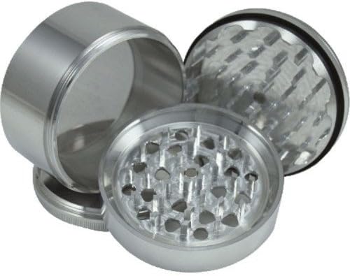 GRINDER W/ POLLEN COLLECTOR 4 PIECE 3" SILVER PACK OF 1