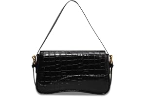 HITTOPSS 2025 Small Shoulder Bag Y2K Purse for Women, Crocodile Clutch Purse Handbag Satchel Tote Bag Classic Retro Crossbody Bag