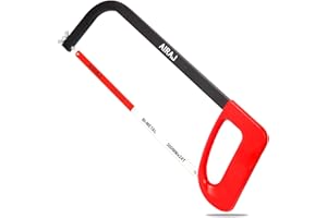 AIRAJ 12 In High-Tension Hacksaw with 24 TPI Bi-Metal Blade,Hand Saw Suitable for Metal, Wood, PVC