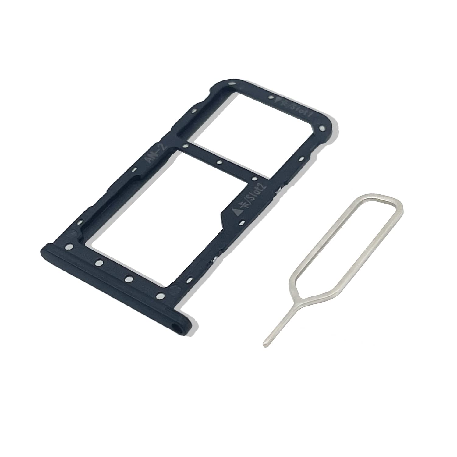 Eonpam Original DUAL SIM Card Slot Tray Holder Replacement for (Huawei P20 Lite) Incl SIM Pin (Black)