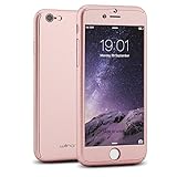 Willnorn N1 Full Body Coverage Case with Tempered Glass Screen Protector for iPhone 6 Plus - Rose Gold