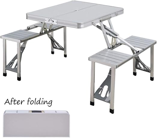 folding camping table and bench set