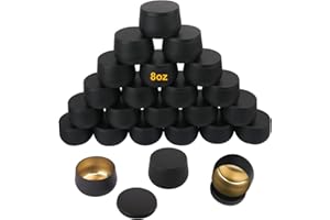 GENHAKON 24 Packs 8 oz Black Candle Tins, Bulk Candle Making Tins, Candle Jars for Making Candles