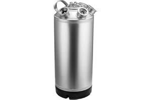 5 Gallon Cleaning Keg, 4 Head-Sankey D Ports, Wash Out Keg with Rubber Base for Beer Lines Cleaning