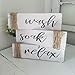 Wash Soak Relax Bathroom Decor Set Wood Distressed Farmhouse Signs