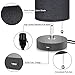 Seealle Black Table Lamp with USB Charging Port Set of 2, Black Bedside Nightstand Lamp with Black Fabric Lampshade, Pull Chain, Wooden Base
