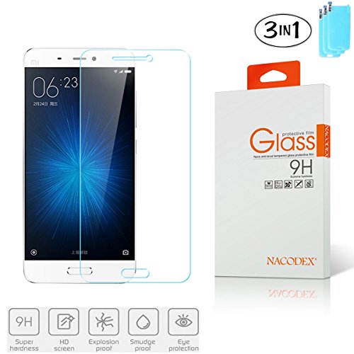 3x Nacodex® Xiaomi Mi5 Mi 5 Tempered Glass Screen Protector - [3 Pack] Replacement