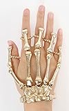 Womens Exoskeleton Hand Chain GOLD New