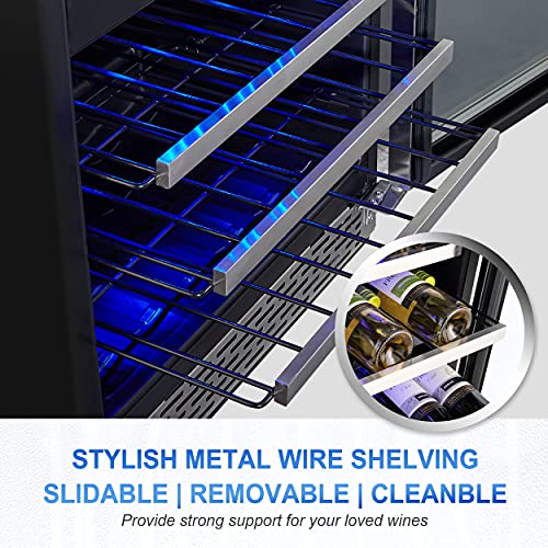 Phiestina 24 Inch Under Counter Wine Cooler 46 Bottle BuiltIn Dual