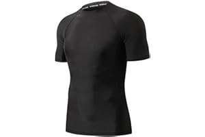 HUGE SPORTS Men's Splice UV Sun Protection UPF 50+ Skins Rash Guard Short Sleeves