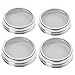 4 Pack Stainless Steel Sprouting Lids - 2 in 1 Superb Ventilation Stainless Steel Mesh Jar Sprouting Lid Kit for Wide Mouth Mason Jars Canning Jars for Making Organic Sprout Seeds in House/Kitchen