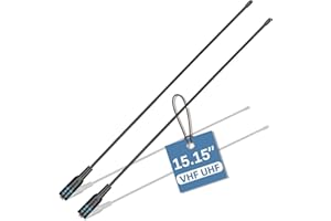 ABBREE AR-771 Ham Radio Antenna 15.15Inch Dual Band VHF/UHF SMA-Female Soft Whip Antenna for Baofeng UV-5R Mini/BF-F8HP PRO/DM32/UV32/5RM/K5PLUS/GM-15PRO/UV-5G Plus GMRS Radio Accessories,2Pack