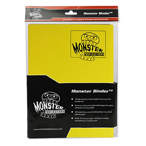 Monster Binder - 9 Pocket Trading Card Album - Matte Yellow (Anti-theft Pockets Hold 360+ Yugioh, Pokemon, Magic the Gathering Cards)