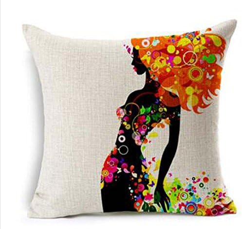BRIANNA SHINE Cotton Linen Girl with Pink Wing Elves and Butterflies New Decorative Pillowcase Throw Pillow Cushion Cover Square 18" 18" Home Life ¡­ (11)
