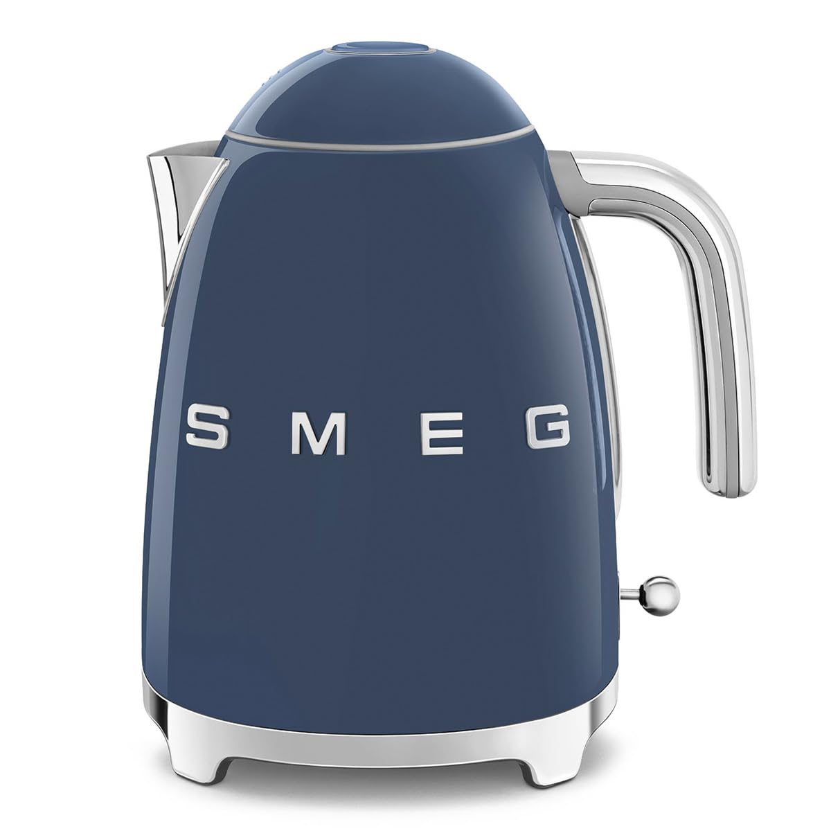 SMEG 50's Retro Style Electric Water Kettle with Automatic Shutoff, Removable Base, and Water Indicator, KLF03NBUS, Navy Blue