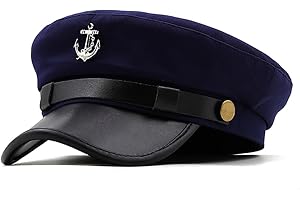 thuizen Men and Women's Yacht Party Anchor Mark Sailor Captain Newsboy Beret Peaked Flat Hat