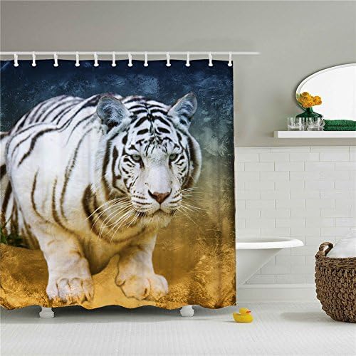 Shower Curtain Forest Animal Tigers Size 69x84 Inch