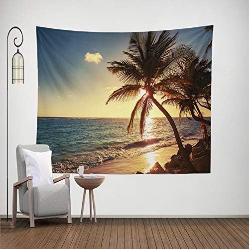 Mecoco ハワイビーチ ココナッツヤシの木 壁掛けタペストリー 自然景観シーン トロピカルアイランド 壁飾り 家 リビングルーム ベッドルーム 部屋 おしゃれ飾り 130 150cm B08c2k58 380円