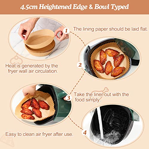 Vivflavor Round Cooking Paper, 6.3 inch NonStick Disposable Air Fryer