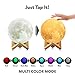 [Upgraded TapControl Version] 3D Printing Moon Lamp with Wooden Stand & Lanyard -Rechargeable LED Moon Light Table Desk Lamp, Lunar Night Light for Bedroom, Multi-Colors Lantern for Kids, Astronomers