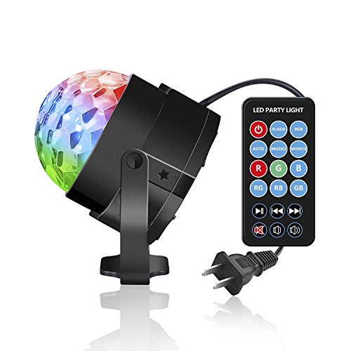 Istar Party Lights Sound Activated Disco Ball Party Light 7 Lighting Color Disco Lights w/ Remote Control for Bar Club Party DJ Karaoke Wedding Show Room Dance Parties Birthday Pub Outdoor