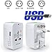 MAXAH Universal Travel Plug Adapter, All in One Worldwide Universal Wall Charger AC Power Plug with 1 USB Charging Port (1A) for EU US UK AU - White